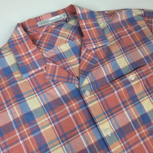 Criquet Mens Plaid Short Sleeve‎ Button Shirt Multicolor Size Large